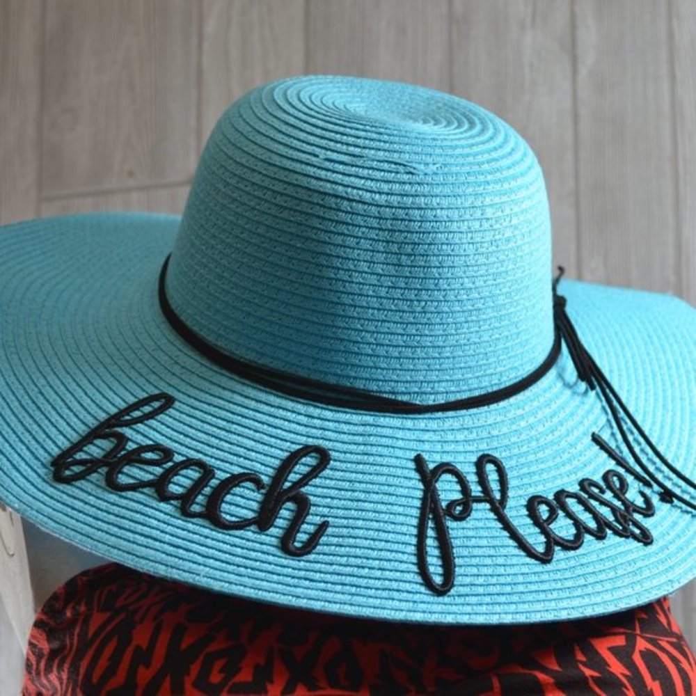 BEACH PLEASE Sunhat Blue NWT
